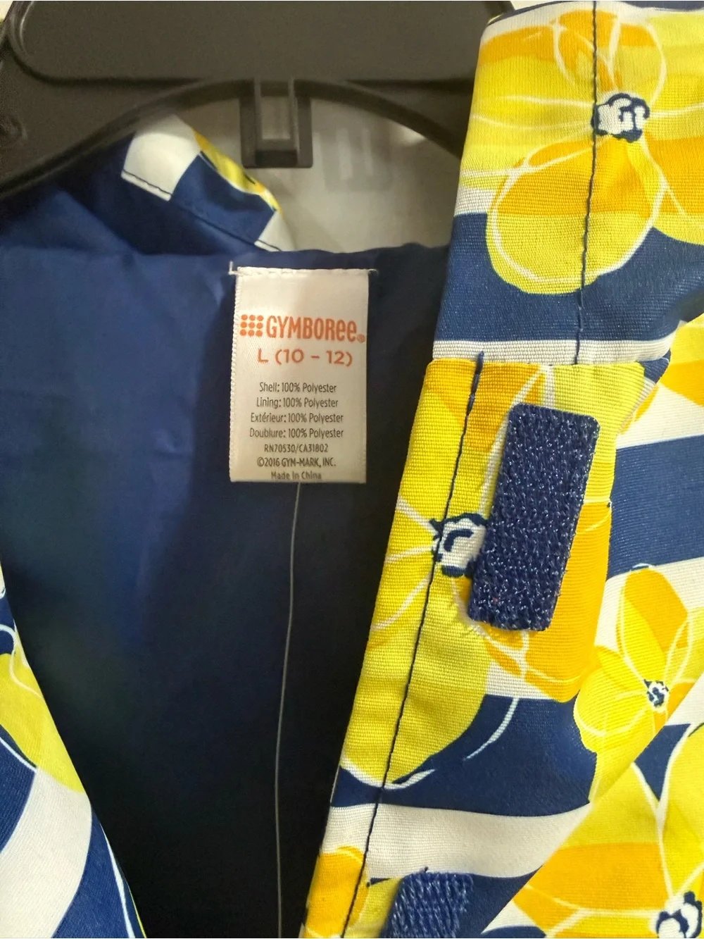 Gymboree - Girls Yellow Floral Stripe Raincoat